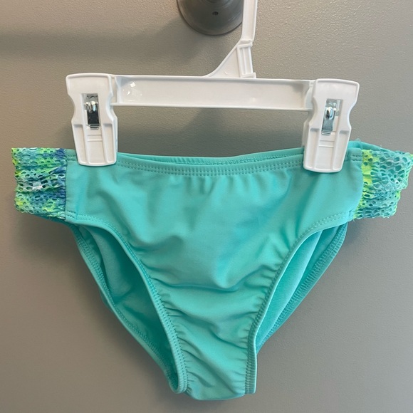 Wonder Nation Girls Bikini Bathing Suit Two Piece Sz Large 10-12 Green Colorful - Picture 5 of 11